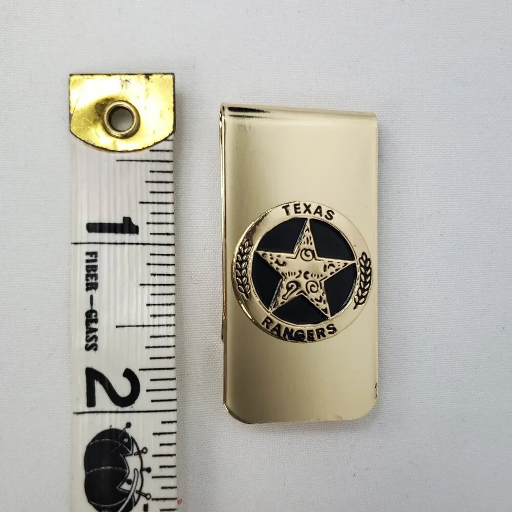 Texas Rangers Engraved Gold Tone Money Clip New